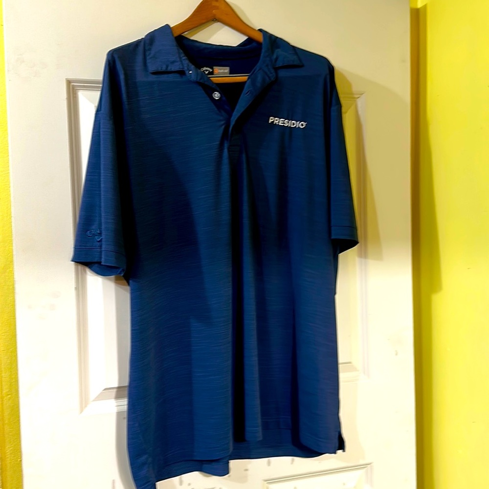 Mens Callaway Opti Dri Golf Polo Shirt Blue Size XL "Presidio”